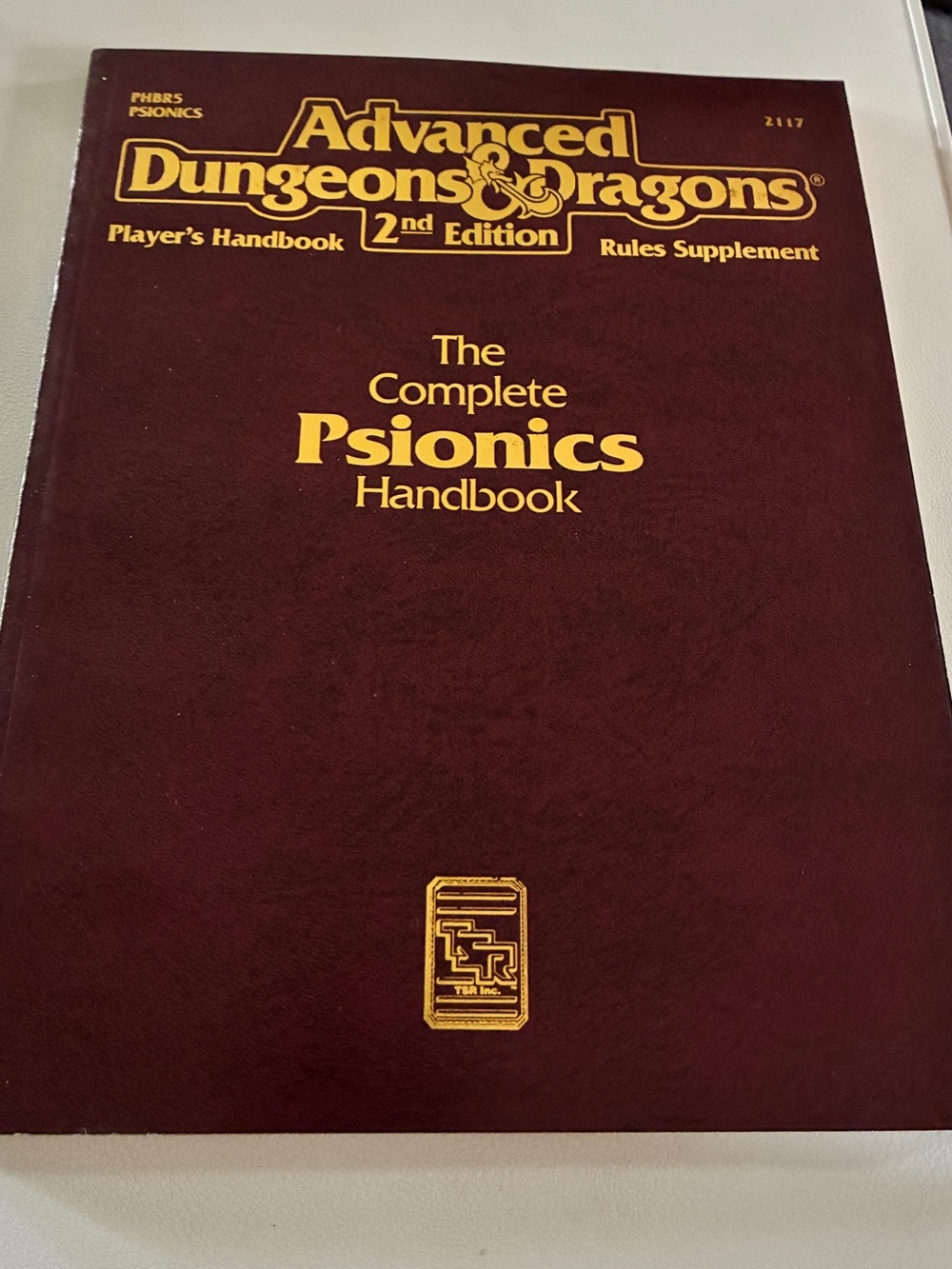 Complete Psionics Handbook (Advanced Dungeons & Dragons PHBR5) TSR 2117